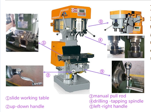 Mesin Pengeboran Dan Pengeboran Mesin Tiga Sumbu CNC Vertikal Untuk Faucet Logam Kuningan